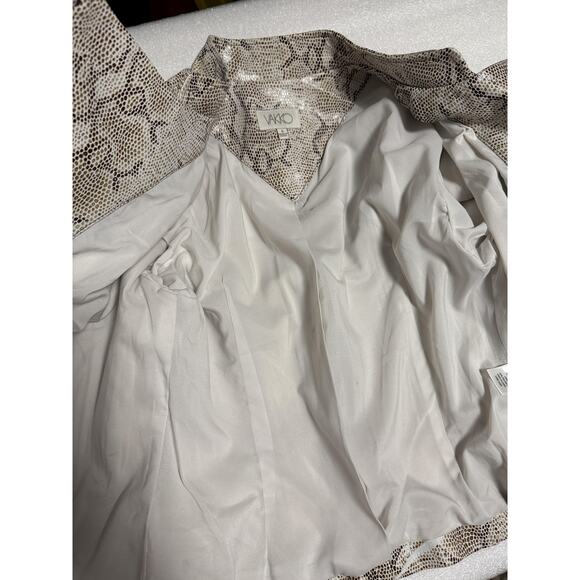 Vakko Jacket Womens Small Snakeskin Print 100% Leather Asymmetrical Moto Style - Picture 11 of 13